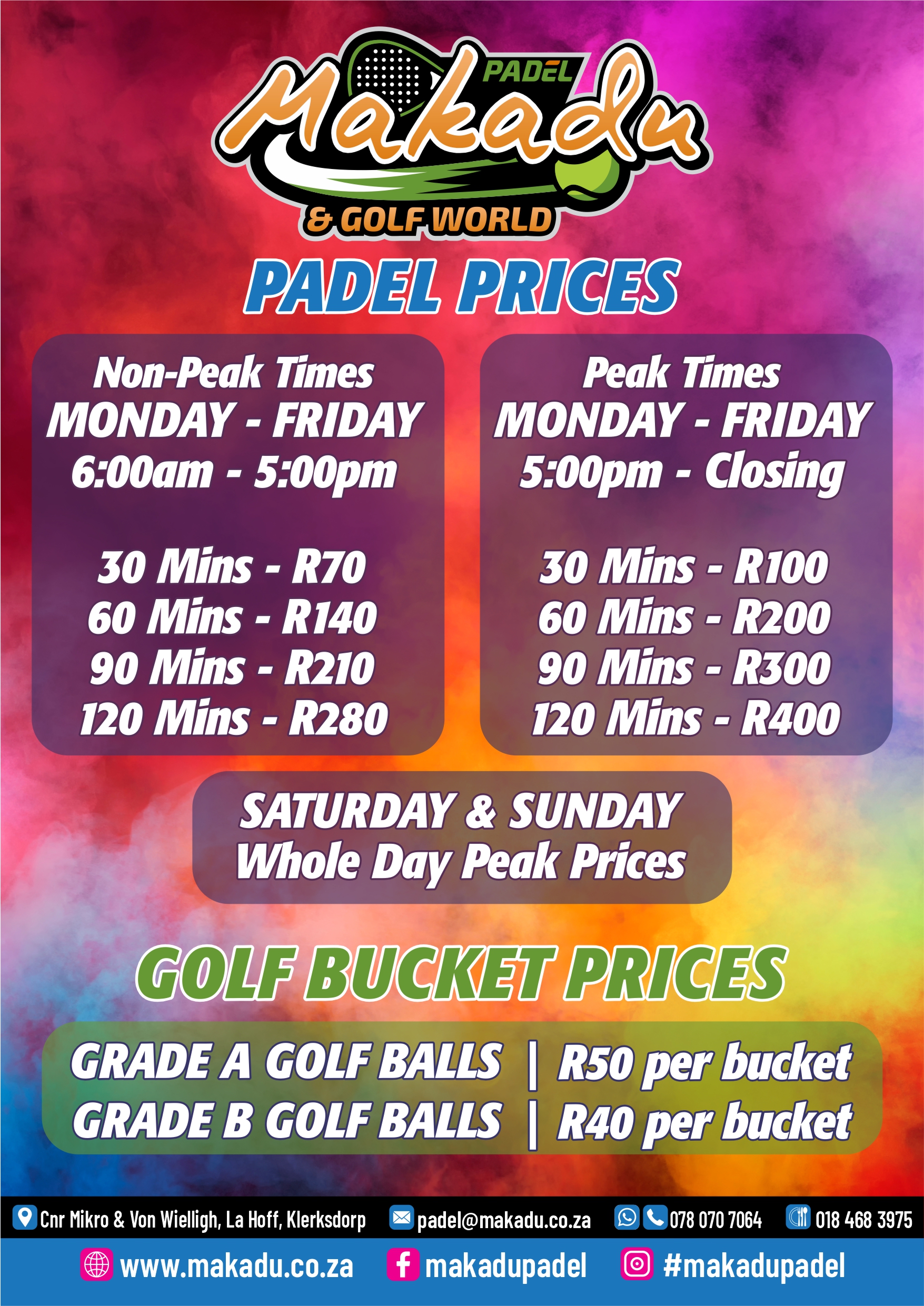 Padel&Golf Pricing